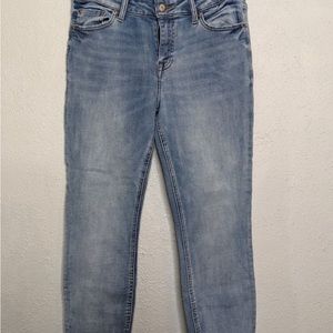 Pistola Womens Arielle Scissor Hem Skinny Jeans Size 29 Raw Frayed Hems Light